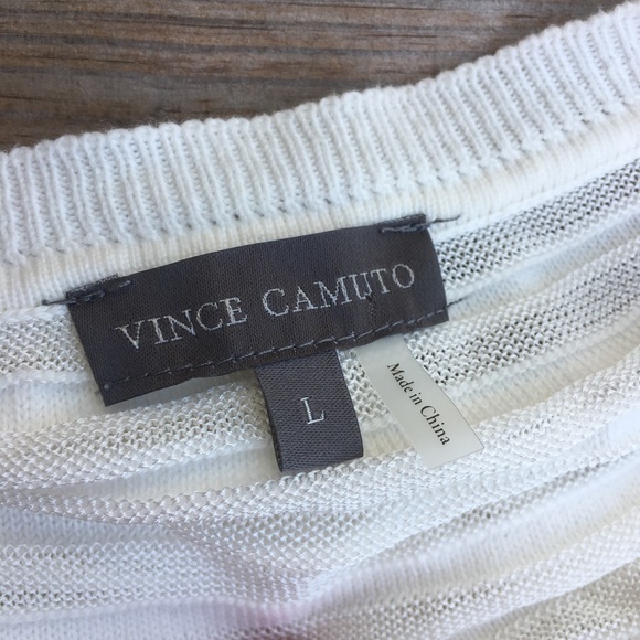Vince Camuto White Striped Sweater - Picture 4 of 7